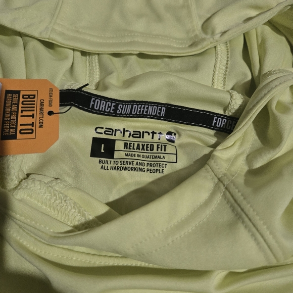 Carhartt Men's Force Sun Defender Lightweight Light Green Hooded Size L - Picture 6 of 12